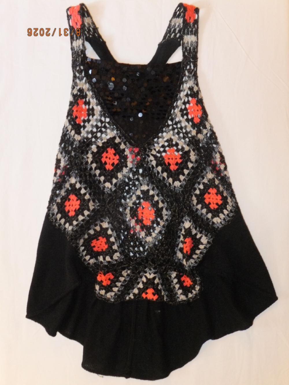 Free People Crochet and Sequin Tank Top